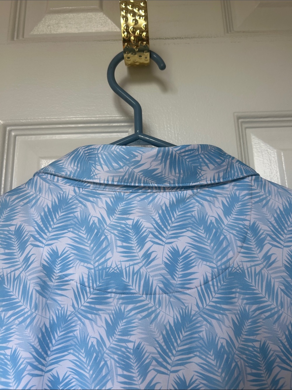 Robert Graham Performance Polo Palm Print Blue - Picture 3 of 8